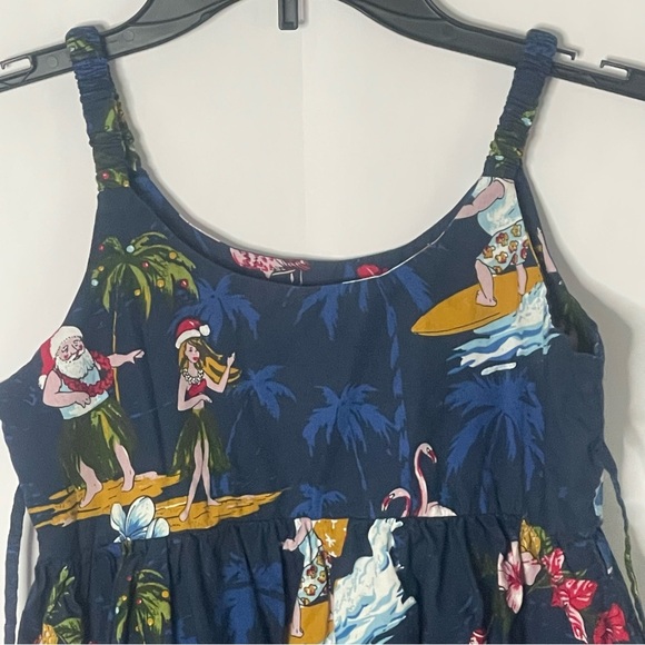 Hawaii Hangover navy blue Christmas empire girls dress Size 10 holiday novelty - Picture 10 of 11